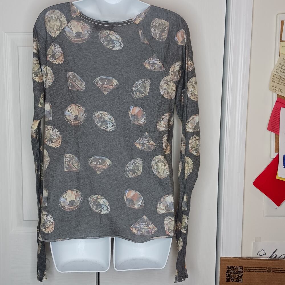 Wildfox Forever Diamond Print Cozy Raglan Tee NWOT - Picture 5 of 11